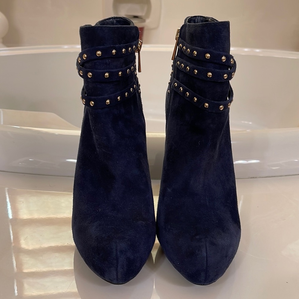 Blue Velvet Boots